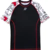 A&P x Keith Haring SS Rashguard front view with black and white artwork, crew neck, and athletic fit