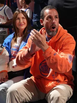 Adam Sandler Knicks Game 4 Hoodie front view with casual sportswear styling, graphic detail, and relaxed everyday fit