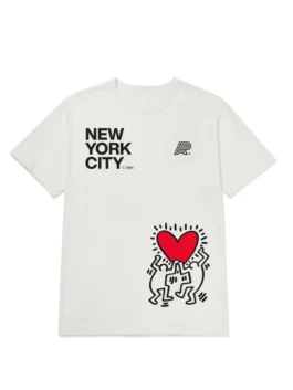 A&P x Keith Haring Hands Up Tee White featuring signature graphic artwork, white fabric, and modern streetwear style