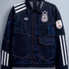 Argentina World Cup Denim Sports Jacket front view featuring premium denim construction, football-inspired styling, and classic Argentina-themed design