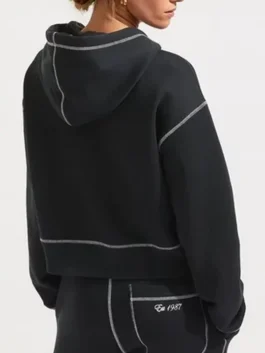 Arsenal AWFC Black Hoodie back view displaying premium construction, clean design, and athletic-inspired styling