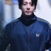 BTS Jungkook NEEDLES Tracksuit in blue featuring athletic styling, premium comfort, and modern streetwear appeal