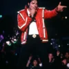 Red Michael Jackson Bad Tour Thriller Jacket honoring the legendary Thriller era through the iconic style of the Bad Tour