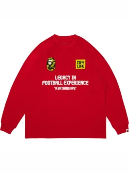 A premium Bape X CR7 Life LS Football Jersey crafted from high grade polyester with a comfortable round neck collar.