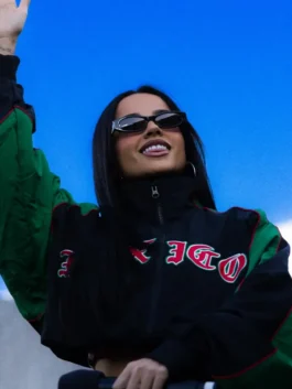 Becky G Cropped Mexico Jacket Close-Up View