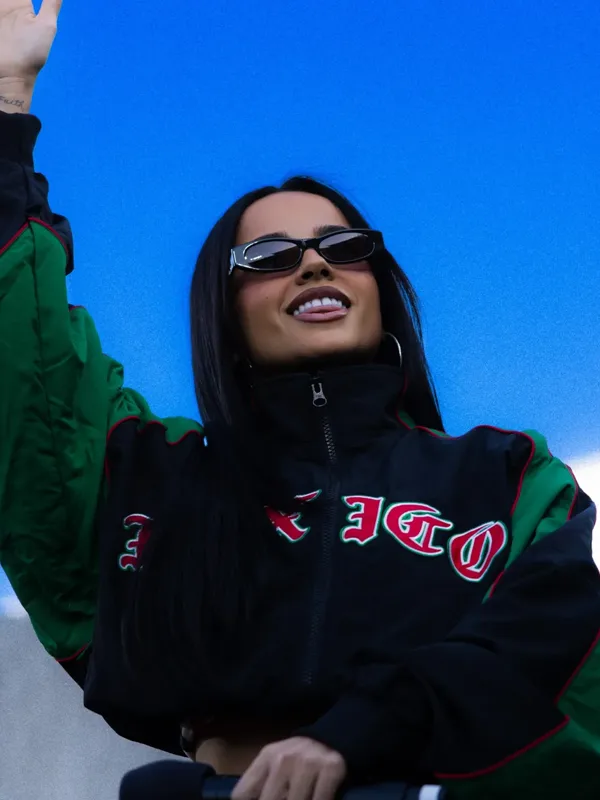 Becky G Cropped Mexico Jacket Close-Up View