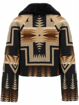 Beth Dutton Western Print Jacket back view featuring signature western-inspired graphics, premium materials, and ranch-style fashion aesthetics