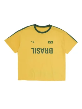 CJ X Nike Brasil Total 90 Tee front view with retro football styling and premium sportswear appeal