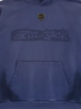 Cactus Jack Nike Total 90 France Hoodie front closeup displaying premium fabric texture, refined detailing, and authentic football-inspired styling