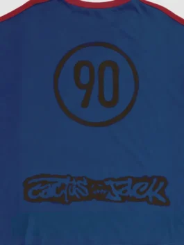 Cactus Jack Nike Total 90 France T Shirt back closeup showcasing signature graphics, quality stitching, and premium craftsmanship