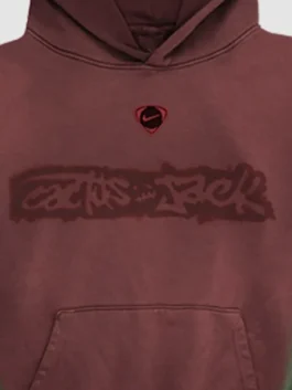 Cactus Jack Nike Total 90 Portugal Hoodie front closeup displaying premium fabric texture and authentic football-inspired detailing
