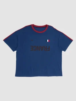 CJ X Nike France Total 90 T Shirt front view with classic football-inspired styling, premium comfort, and France-themed fashion appeal