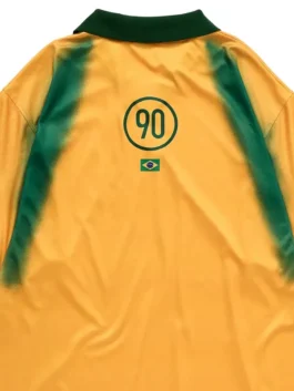Cactus Jack Nike Total 90 Brasil Retro Jersey back closeup featuring detailed graphics, premium fabric, and football-inspired styling