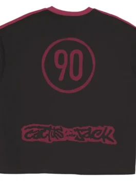 Cactus Jack Nike Total 90 USA T Shirt back closeup showcasing premium detailing, quality fabric, and retro football-inspired graphics