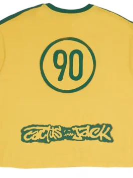 Cactus Jack Nike Total 90 Brasil T Shirt back closeup showcasing premium detailing, quality stitching, and retro football-inspired graphics