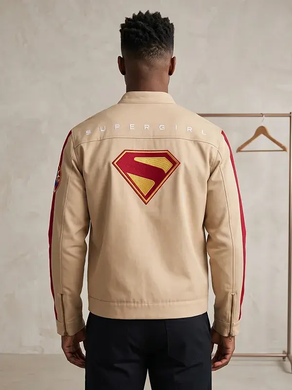 DC Comics Movie Supergirl 2026 Beige Jacket Front View