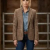 Dutton Ranch Beth Dutton Brown Checkered Blazer