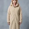Classic white Dutton Ranch Beth Dutton Sherpa Coat celebrating the bold and commanding ranch style of the iconic Beth Dutton character
