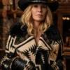 Dutton Ranch Beth Dutton Western Print Jacket front view featuring bold western-inspired prints, premium craftsmanship, and rugged ranch-style fashion appeal
