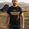 Front view of the black Dutton Ranch Black T-Shirt putting the bold Dutton Ranch identity and Montana legacy on full display