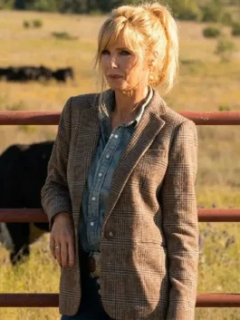 Dutton Ranch Beth Dutton Brown Checkered Blazer