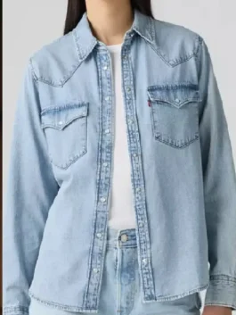 Dutton Ranch Kelly Reilly Denim Shirt Front View
