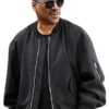 Eddie Murphy Black Bomber Jacket with classic black design, bomber silhouette, and effortless style