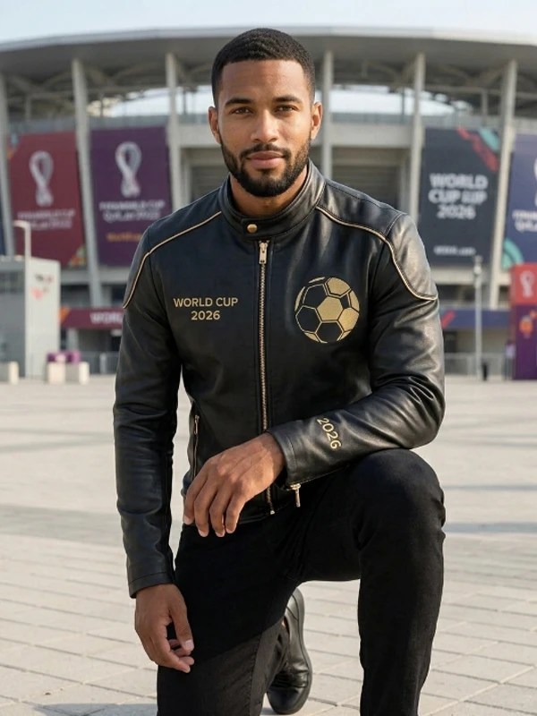FIFA World Cup 2026 Leather Black Jacket