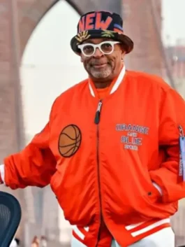 Finals Spike Lee Orange Knicks Jacket Front View