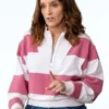 Four Seasons Tina Fey Striped Sweatshirt Front View