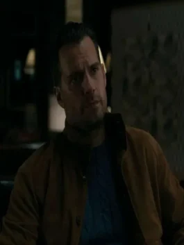 Henry Cavill In The Grey 2026 Suede Leather Jacket with rugged styling and premium brown suede appeal