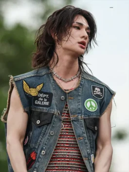 Hyunjin 2026 Gov Ball Inspired Denim Vest