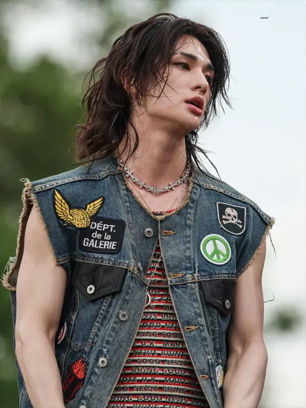 Hyunjin 2026 Gov Ball Inspired Denim Vest