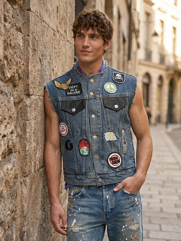 Hyunjin Gov Ball 2026 Denim Vest Front View
