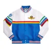 Indianapolis 500 Bomber Jacket front view featuring premium satin construction, racing-inspired styling, and iconic motorsport fashion appeal