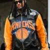 Jordan Clarkson New York Knicks Emroidered Real Leather Jacket For Sale