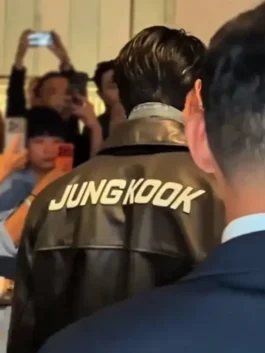 Jung Kook Calvin Klein Leather Jacket Back View