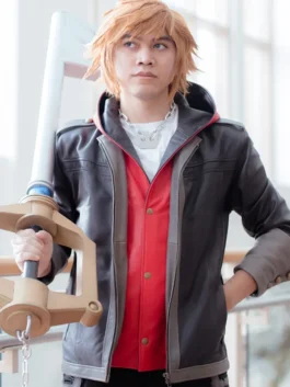 Kingdom Hearts 4 Cosplay Hooded Leather Jacket