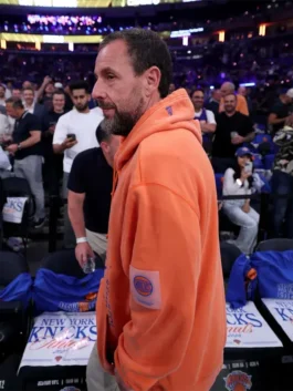 Adam Sandler Knicks Hoodie inspired by Game 4 with modern streetwear styling and casual comfort