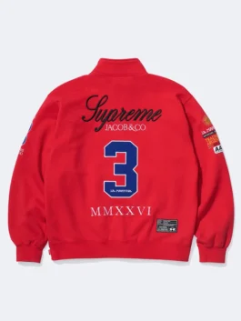 La Martina x Supreme Zip Up Track Jacket Red Back View