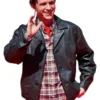 Madrid Event Spider Man Tom Holland Leather Jacket front view featuring premium leather construction, modern styling, and celebrity-inspired fashion aesthetics