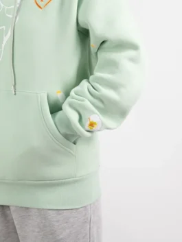 Our Life Ocean Hoodie side view with relaxed silhouette, ocean-inspired styling, and everyday comfort