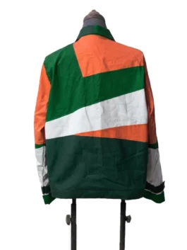 Back view of the football culture-inspired windbreaker
