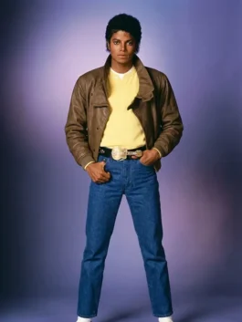 Michael Jackson PYT Brown Leather Jacket Front View