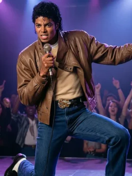 Michael Jackson Pretty Young Thing Leather Brown Jacket