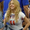 Front profile of the custom white NBA Finals Sydney Sweeney Knicks Jersey showing the sporty round neck collar.