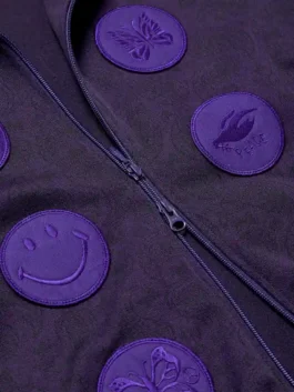 Needles x Albino & Preto Purple Bomber Track Jacket in purple cotton with stand-up collar and zip-front style