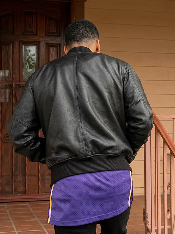 Nemesis Isaiah Stiles Black Leather Jacket Back View