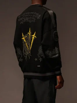 Nike x NOCTA Champions League Crewneck side view with sleek black styling and modern athletic design