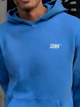 Sidemen x W2S Blue Hoodie in oversized style with casual comfort and modern streetwear aesthetics
